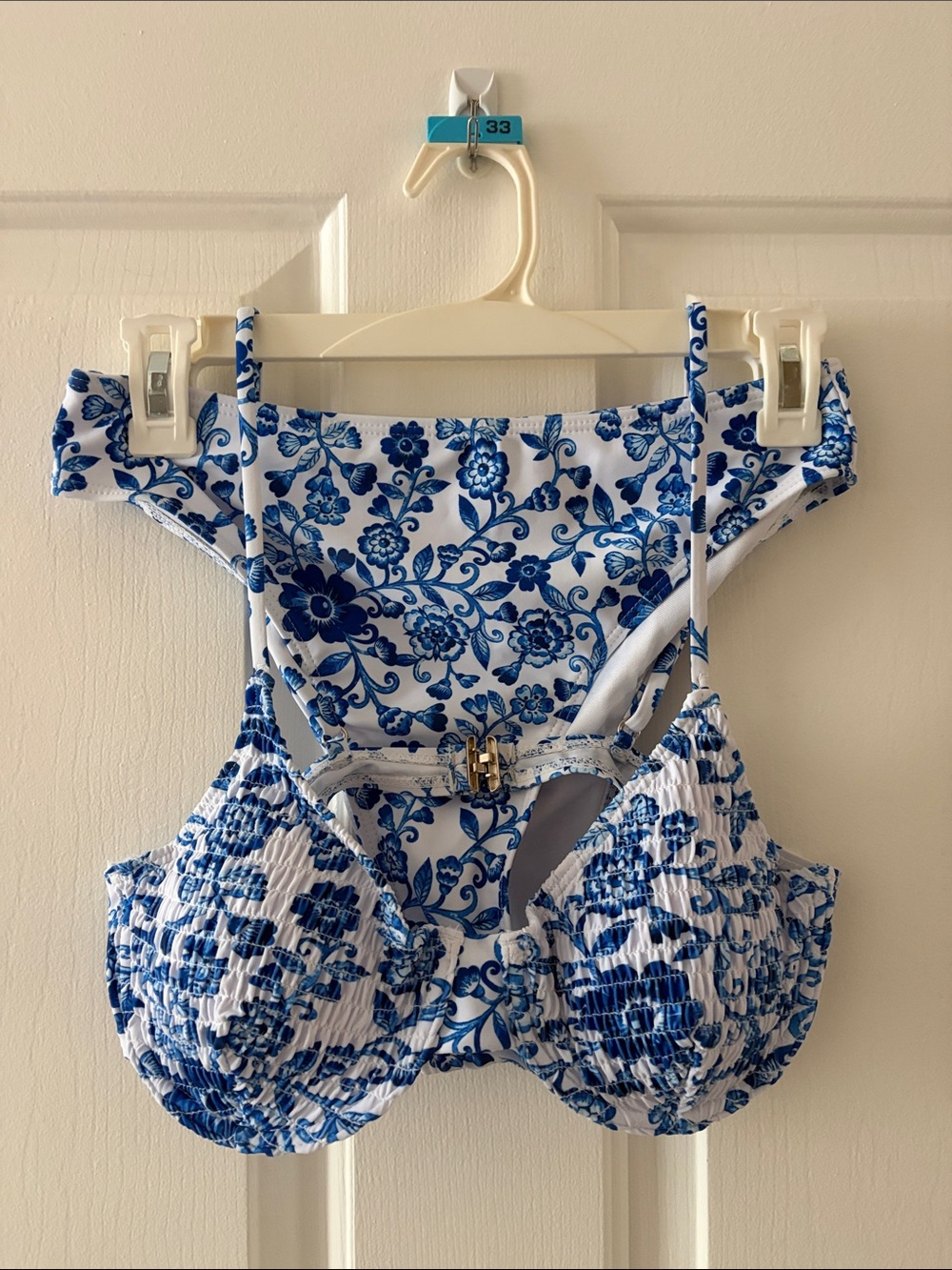 Blue & White Floral Bikini set